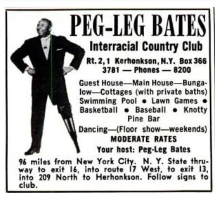 Photo of Advertisement for Peg Leg Bates