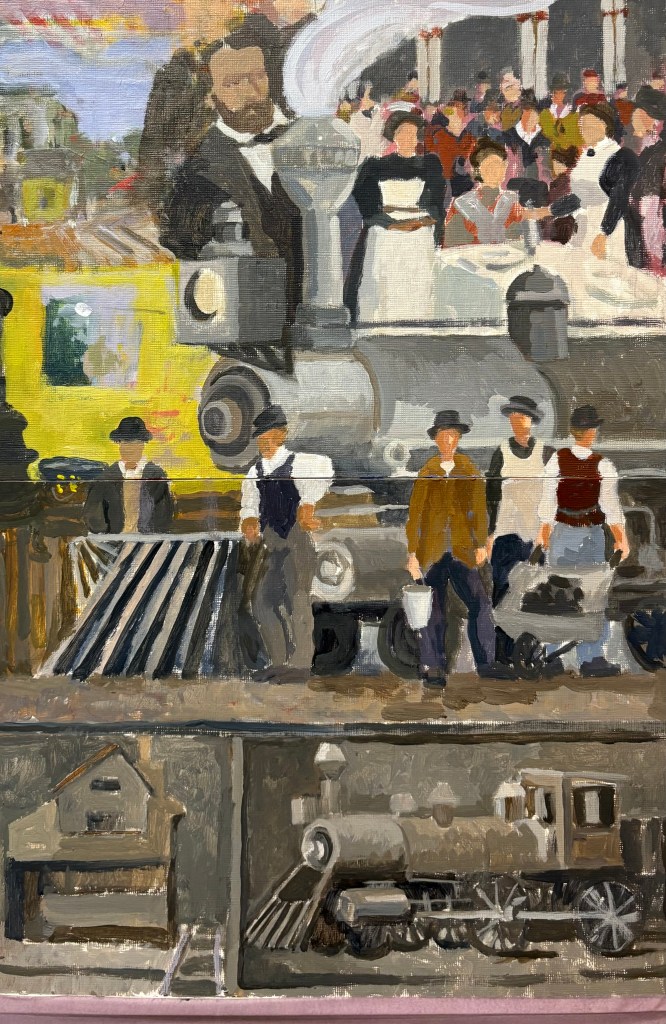 Photo of study for original narrative Painting of Irish Community for west side heritage tour