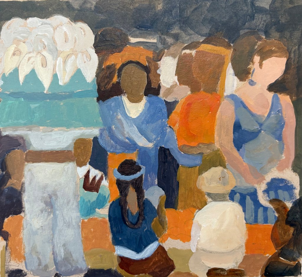 Original acrylic study of Diego Rivera fresco
